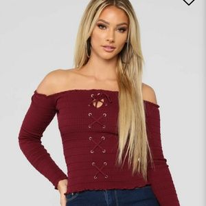 Long Sleeve Burgundy Sweater